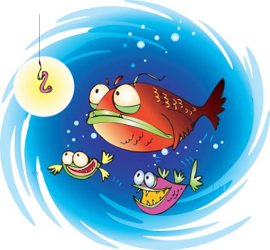 Suspiciuos fish clipart