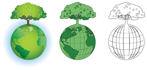 Tree on a globe — Stock Vector