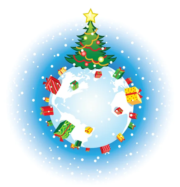 Christmas globe — Stock Vector
