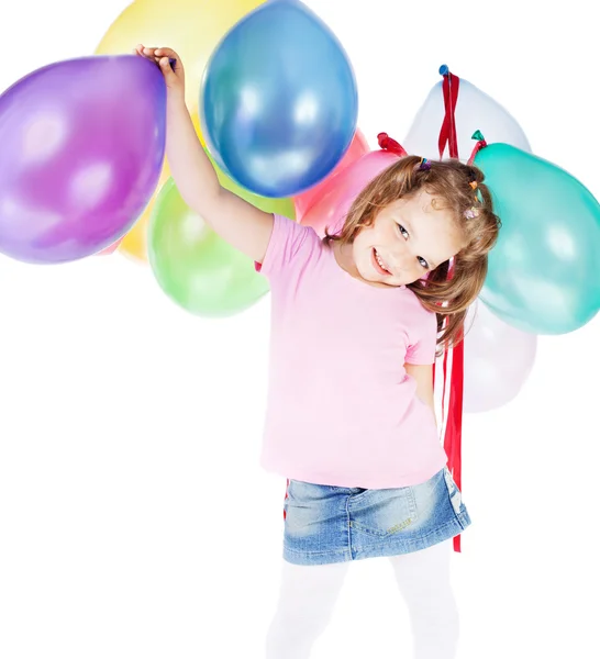Girl with balloons — Stock Photo, Image
