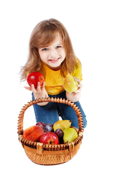 Girl with fruit — Stock Photo, Image
