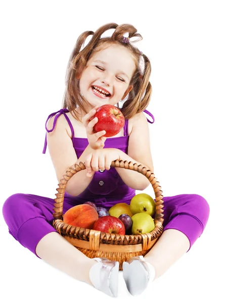 Girl with fruit — Stock Photo, Image