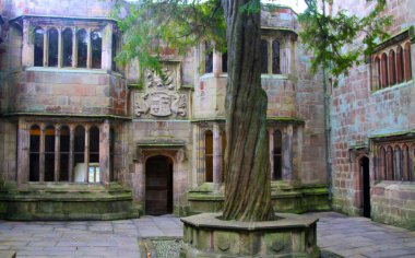 Inner courtyard of Skipton castle clipart