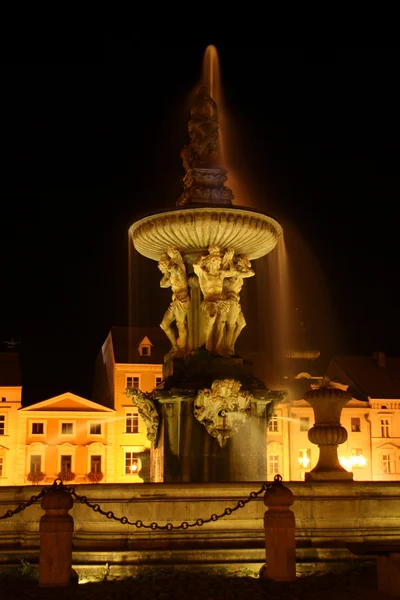 stock image Samson fountain in the Czech Budejovice