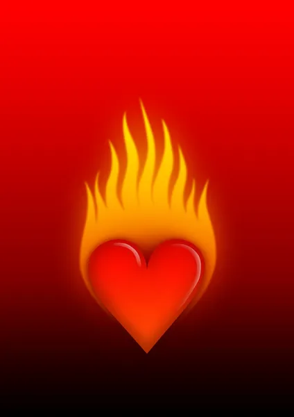 Burning heart — Stock Photo, Image