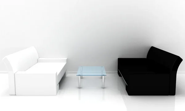 Sofás com mesa — Fotografia de Stock