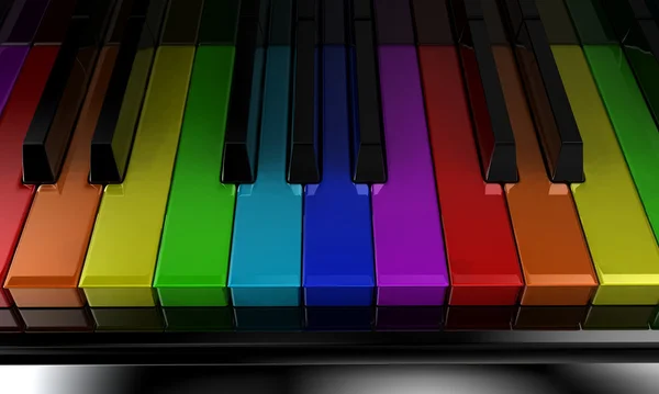 Gökkuşağı piyano — Stok fotoğraf