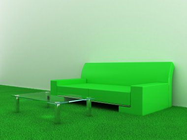 Sofa with table clipart