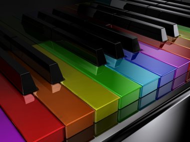 The rainbow piano clipart