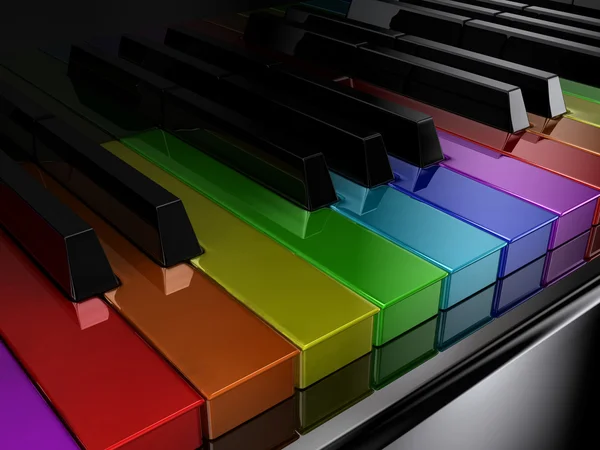 Gökkuşağı piyano — Stok fotoğraf