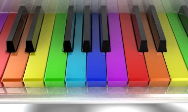 The rainbow piano clipart