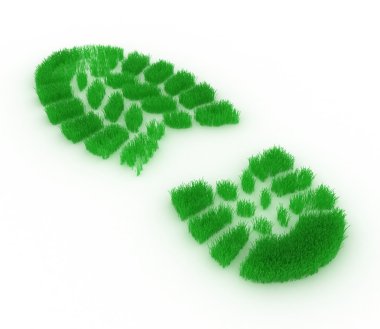 Footprint from grass clipart