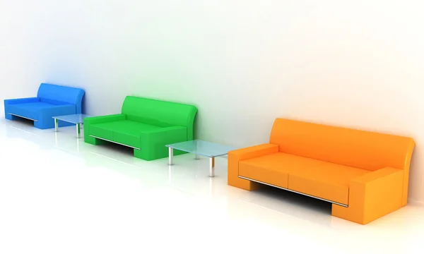 Sofas with tables — Stock Photo, Image
