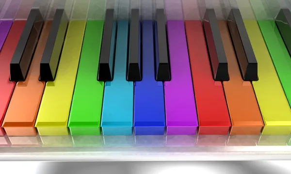 彩虹钢琴 — 图库照片