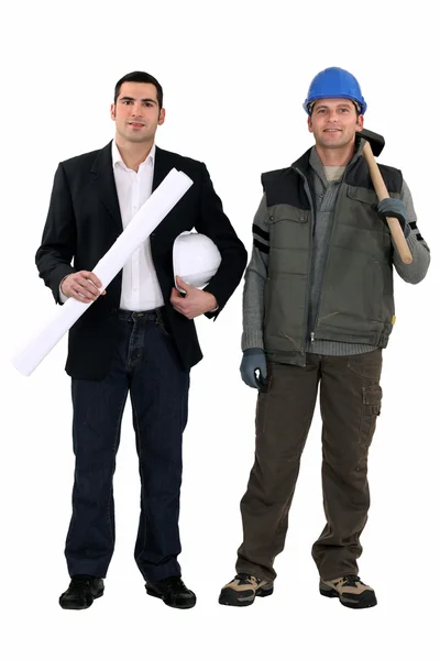 An architect and a foreman — Stock Photo, Image