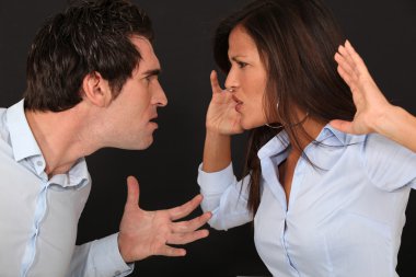 Violent couple dispute clipart