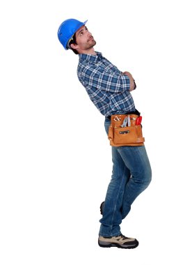 Builder looking up clipart