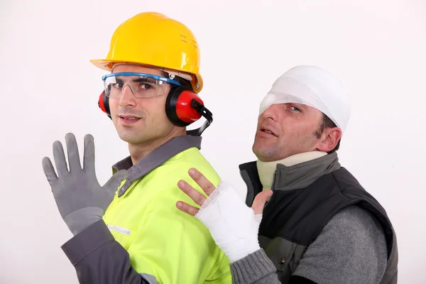 Injured construction worker — Stock Photo, Image