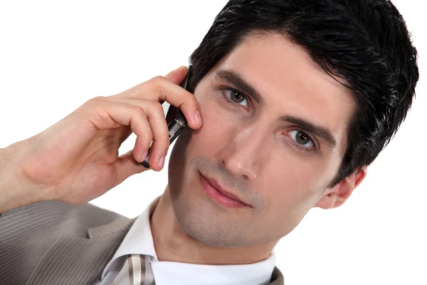 Handsome gentleman on the phone — Stock Photo, Image