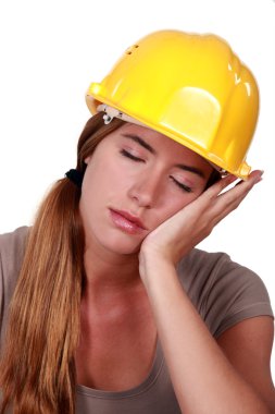 Tired construction worker clipart