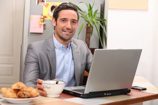 stock image Portrait of a businessman at home