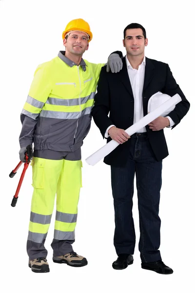 An architect and his foreman. — Stock Photo, Image