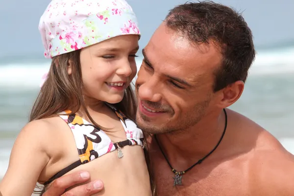 Otec a dcera na dovolené — Stock fotografie