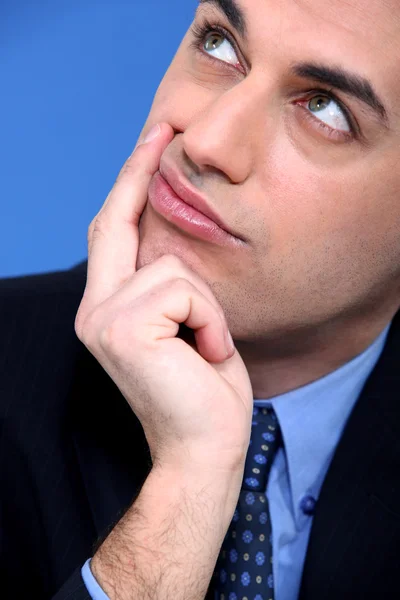 Close-up shot of a pensive businessman — Stock Photo, Image