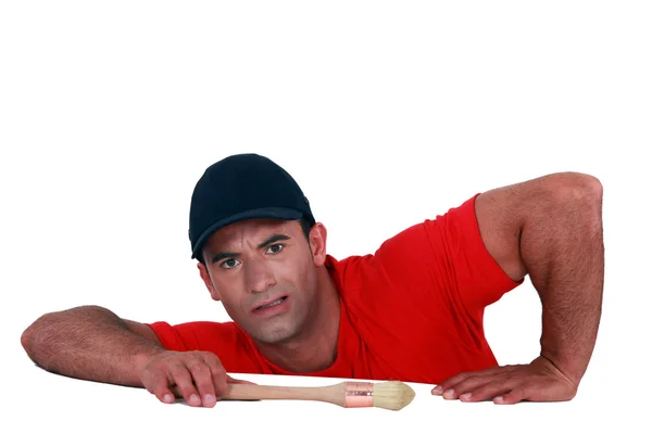 Craftsman painter trying to get up — Stock Photo, Image