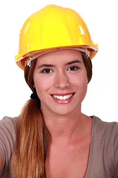 Retrato de uma trabalhadora sorridente — Fotografia de Stock