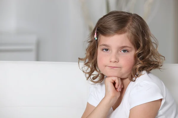 Grumpy little girl — Stock Photo, Image