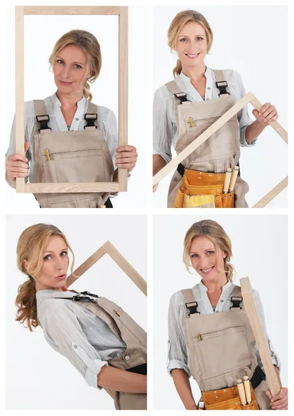 Collage of a carpenter — Stock Photo, Image