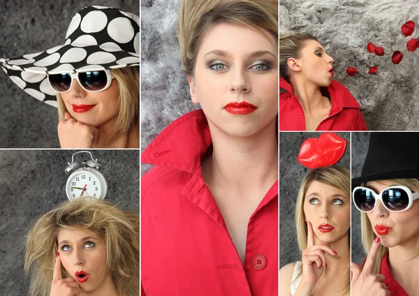 Collage van een modieuze vrouw — Stockfoto