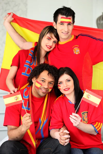 스페인 축구 팬 들 — 스톡 사진