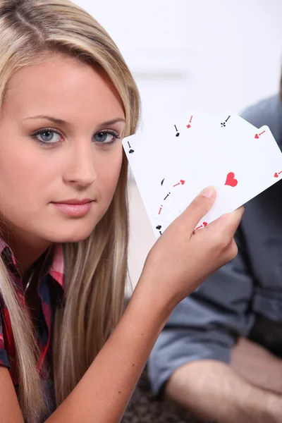 Portret nastolatka z karty — Zdjęcie stockowe