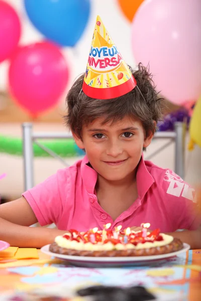 Little boy on his birthday — Stock Photo, Image