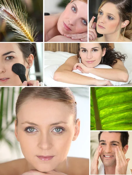 Mosaik av olika kosmetiska behandlingar — Stockfoto