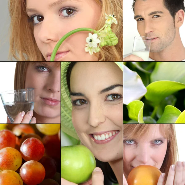 With fruits or flowers — Stock Photo, Image