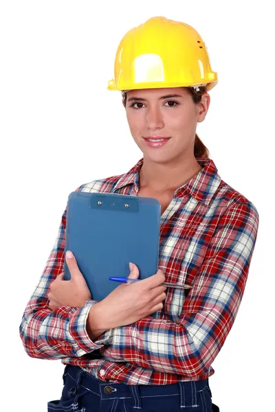 Mujer ingeniera en la industria de la construcción — Foto de Stock
