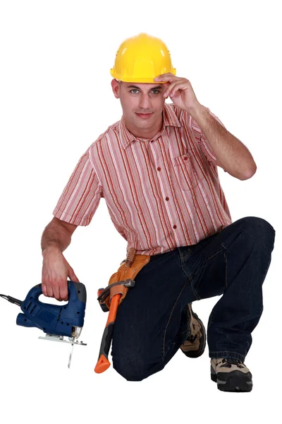 Tradesman donnant un salut — Photo