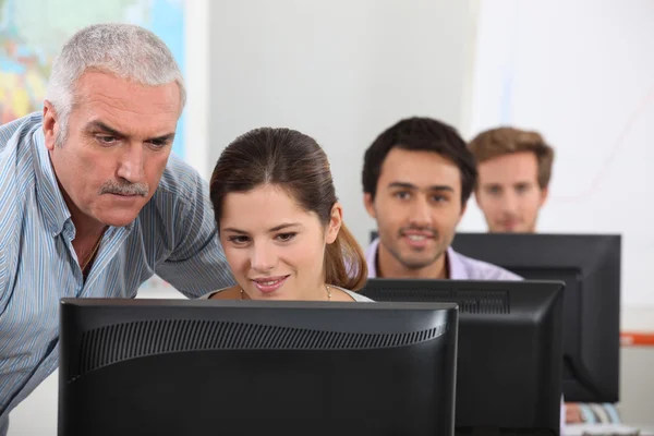 stock image Students sitting at computers