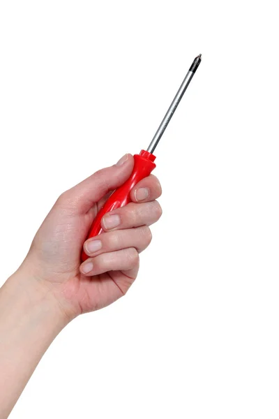 A hand holding a screwdriver. — Stock Photo, Image