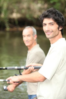 Men fishing clipart