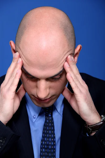 Homem careca estressado — Fotografia de Stock