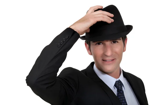 ビジネスマンの身に着けているフェルト帽 — ストック写真