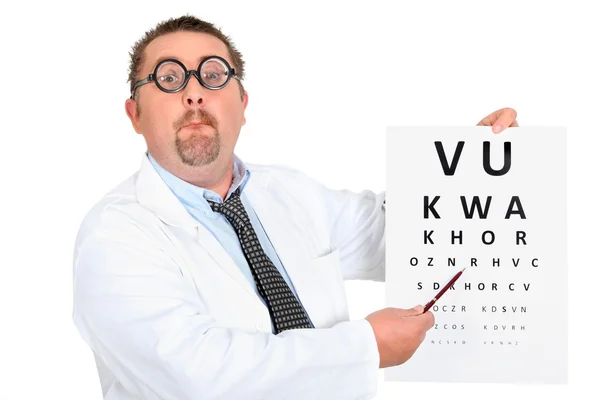 Лікар для очей з діаграмою очей — стокове фото