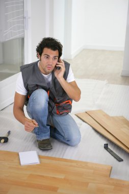 Parquet layer having phone call clipart