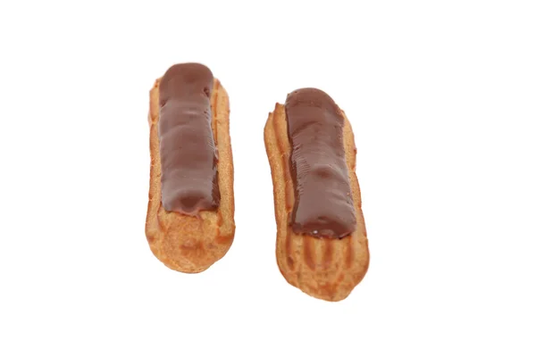 Dwa eclairs czekolady — Zdjęcie stockowe