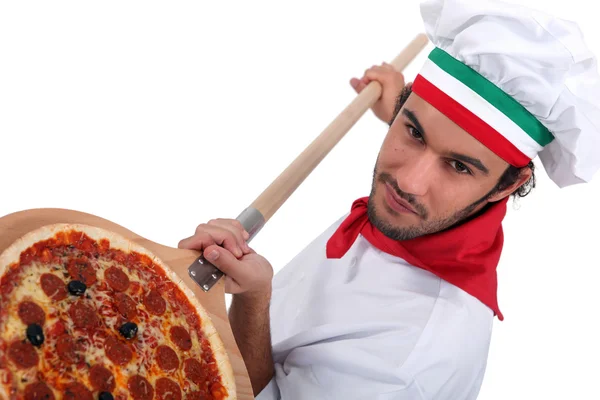 Шеф-кухар піци — стокове фото