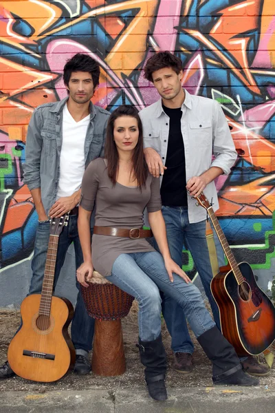 Young music band — Stok fotoğraf